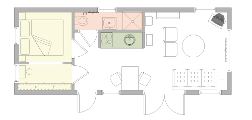 Plattegrond vakantiehuisje Libelle bij Ootmarsum