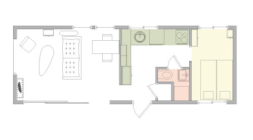 Plattegrond chalet Clausheide aan het Tichelwerk